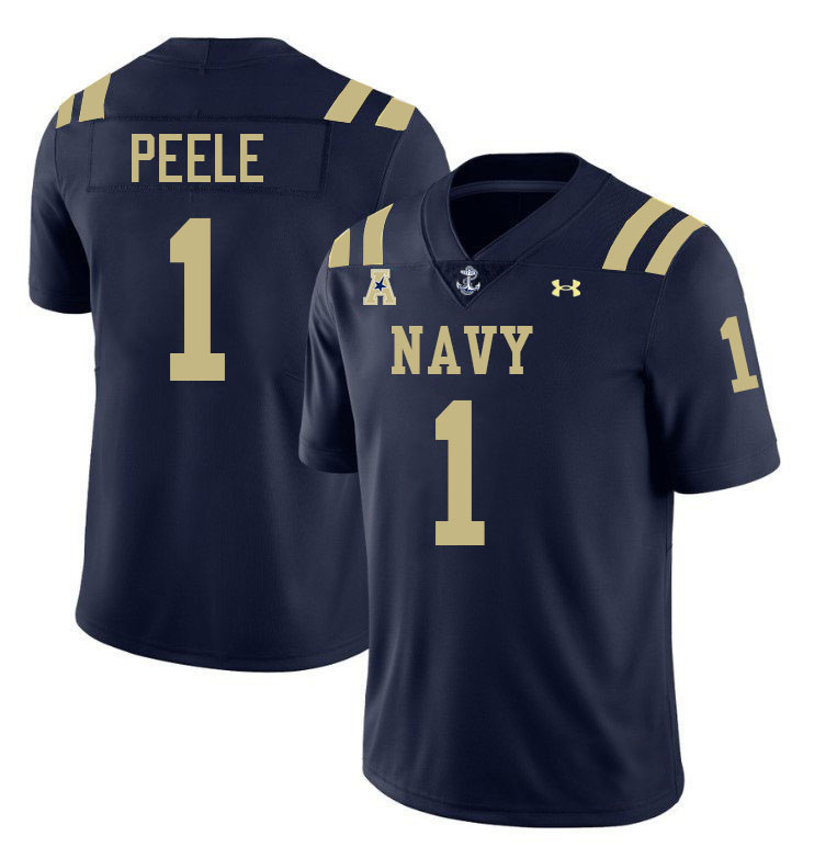 Navy Midshipmen #1 Dashaun Peele College Football Jerseys Stitched-Navy